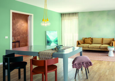 Wohnzimmer mit Caparol Wandfarbe gestrichen von Maler Luce